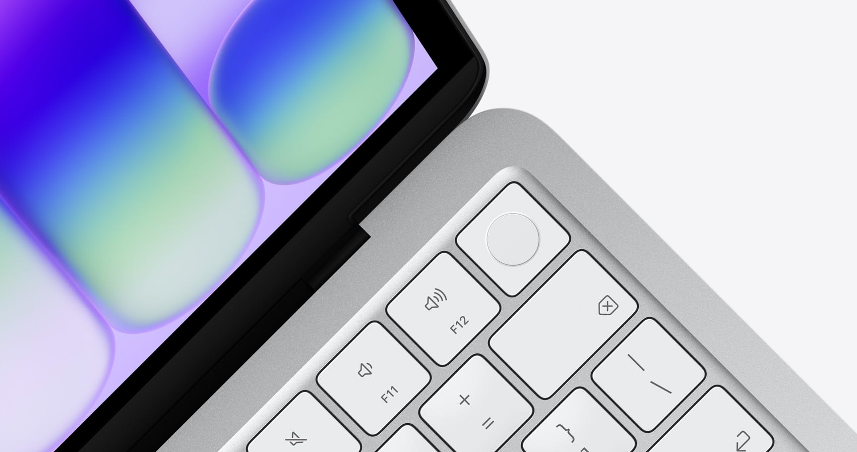 Product shot of the MacBook Neo keyboard